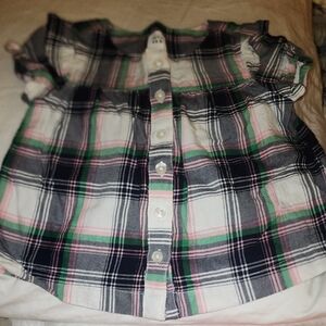 Sz 12-18 Months baby GAP Plaid Button-Down Shirt in White, Pink, Green & Blue